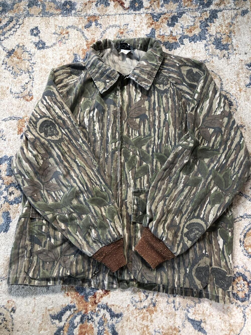 10X Jacket Mens 2XL Green Camo Canvas Full Zip Hunting Realtree USA Outdoor
